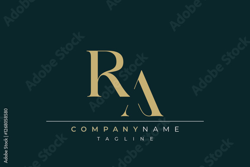 Elegant Monogram with Sophisticated Typography Design Featuring RA with Sophisticated Typography