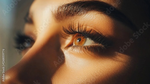 Close-Up of Woman’s Eye with Long Lashes