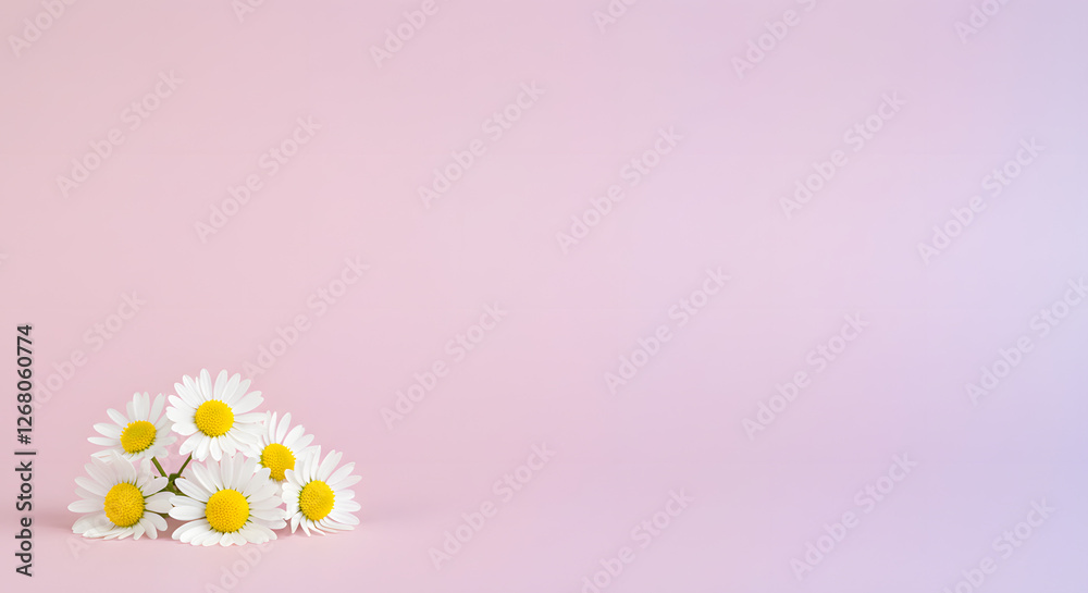 Beautiful white daisies on a soft pink background delicate floral on transparent background pure Beautiful white daisies on a soft pink background delicate floral on transparent background pure