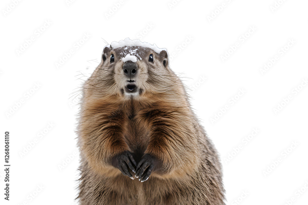 Cozy and Cold: A Groundhog Wrapped Up in Warmth on a Snowy Winter Day
Cozy and Cold: A Groundhog Wrapped Up in Warmth on a Snowy Winter Day
