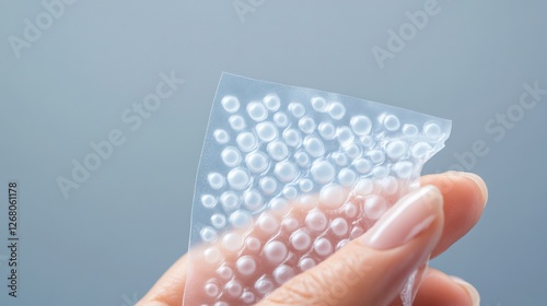 Hand holding Clear Acne Patch Sheet