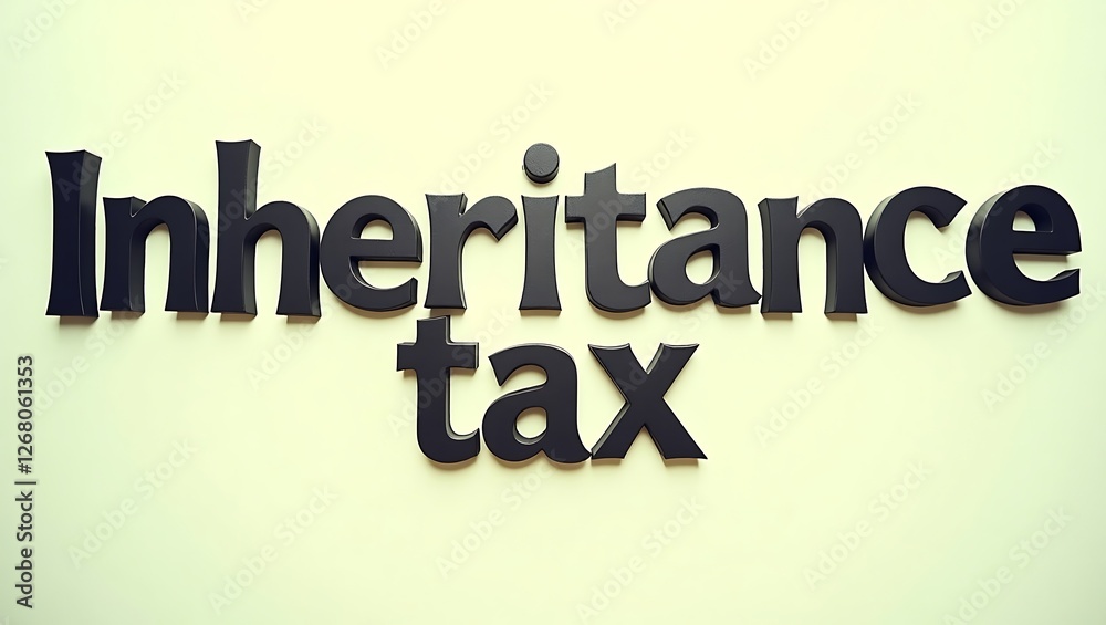 Fototapeta premium Inheritance tax sign on a plain background indicating financial obligations