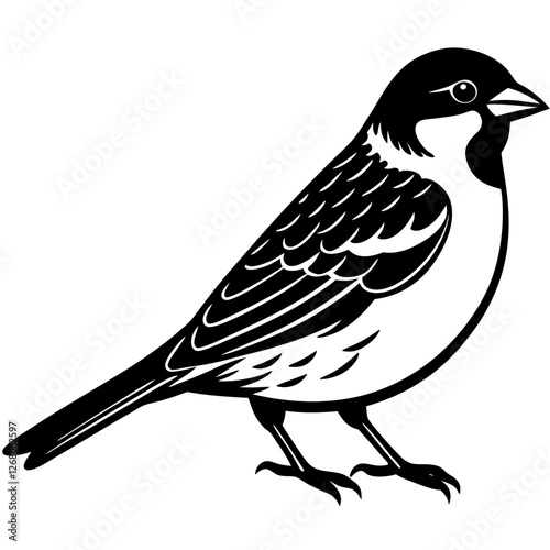 sparrow bird black silhouette vector, Simple silhouette Design vector icon with white background. Wild Animal Vector. Bird Vector 