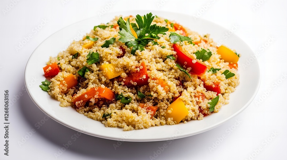 A delicious and healthy quinoa dish with colorful bell peppers. Perfect for a light lunch or dinner! A delicious and healthy quinoa dish with colorful bell peppers. Perfect for a light lunch or dinner!