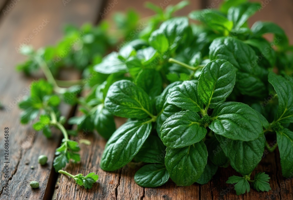 Aromatic and Flavorful Mint Plant with Fresh Green Leaves Aromatic and Flavorful Mint Plant with Fresh Green Leaves