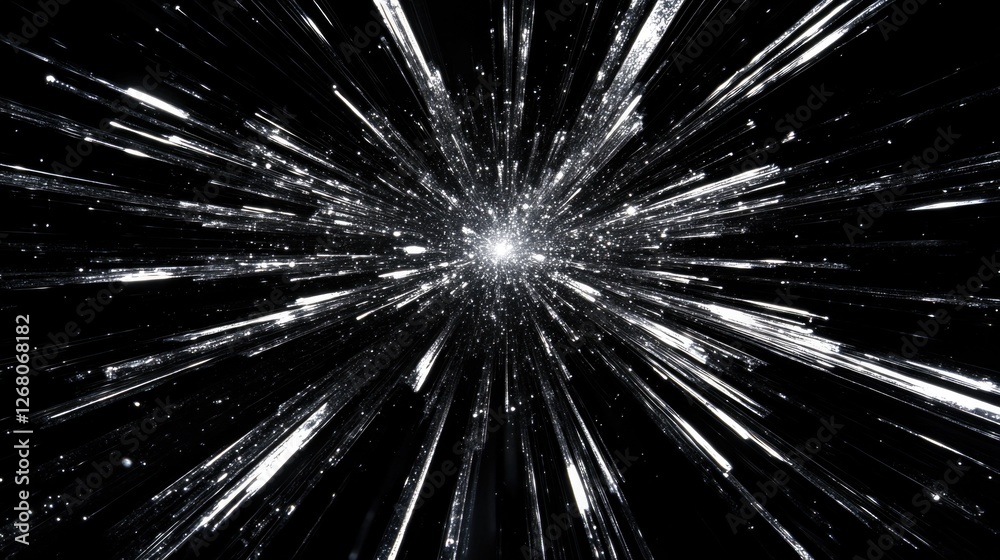 A close-up shot of a bright starburst in black and white, suitable for use as a background or decorative element A close-up shot of a bright starburst in black and white, suitable for use as a background or decorative element