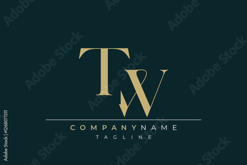 Elegant Monogram with Sophisticated Typography Design Featuring TW with Sophisticated Typography