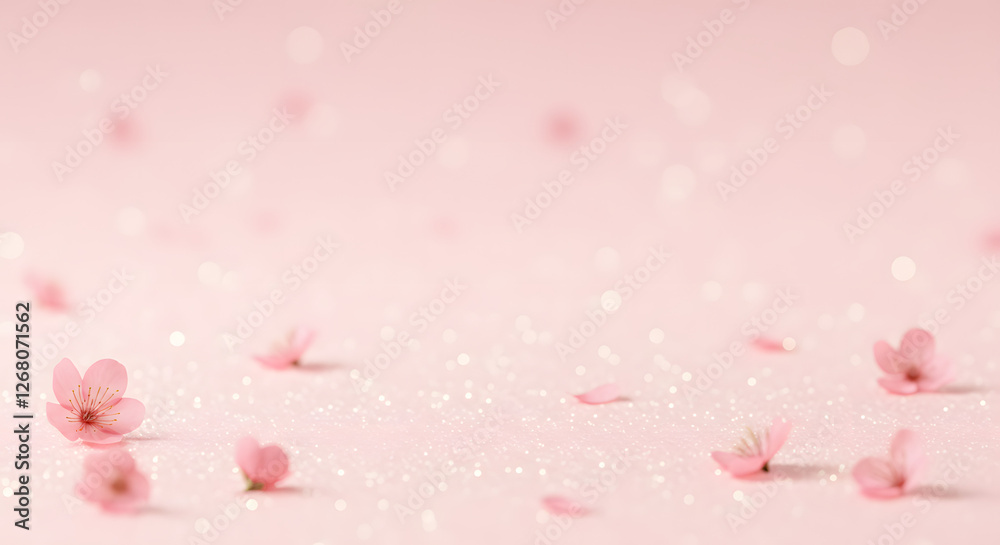 Soft pink flowers on glittering background delicate spring blossom pretty on transparent background Soft pink flowers on glittering background delicate spring blossom pretty on transparent background