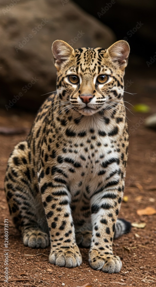 Fototapeta premium Leopard Cat in Southeast Asian Jungles
