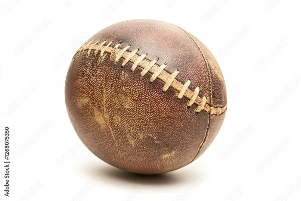 A single football on a white background, ideal for sports-related designs and promotions A single football on a white background, ideal for sports-related designs and promotions