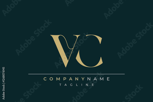 Elegant Monogram with Sophisticated Typography Design Featuring VC with Sophisticated Typography