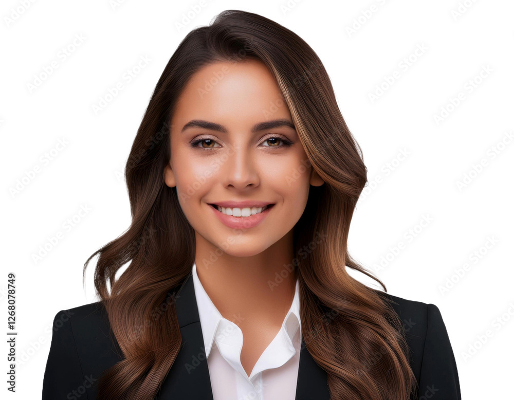 A professional headshot of a smiling young Caucasian woman in a suit, isolated against a transparent background. A professional headshot of a smiling young Caucasian woman in a suit, isolated against a transparent background.