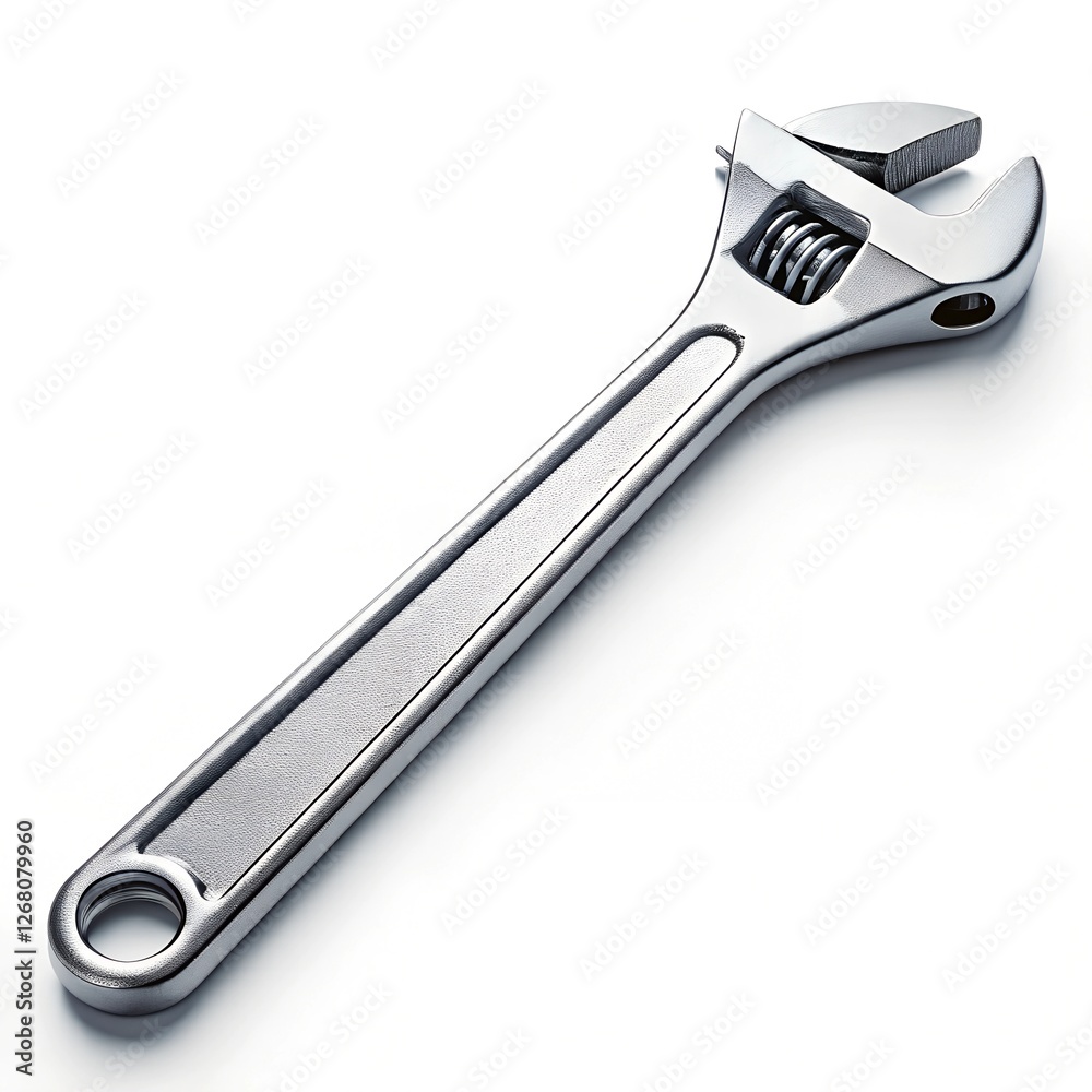 Ultra-Realistic Professional Photo of a Wrench on Pure White Background – Ideal for Tool Advertising and Catalogs Ultra-Realistic Professional Photo of a Wrench on Pure White Background – Ideal for Tool Advertising and Catalogs