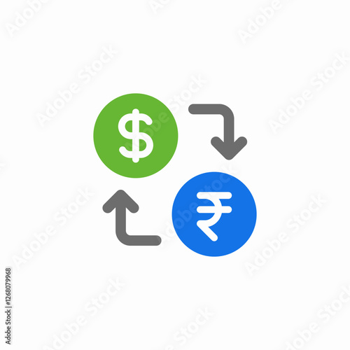 dollar indian rupee exchange icon sign vector