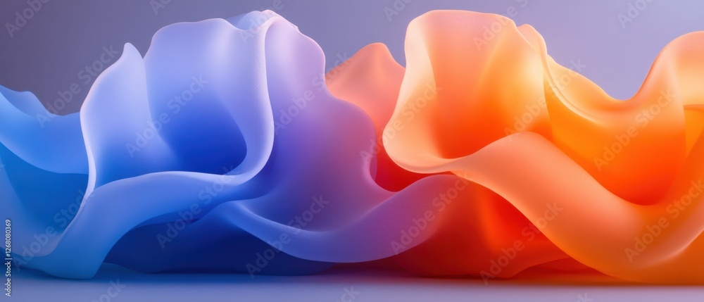 Fototapeta premium Abstract Blue and Orange Fabric Background