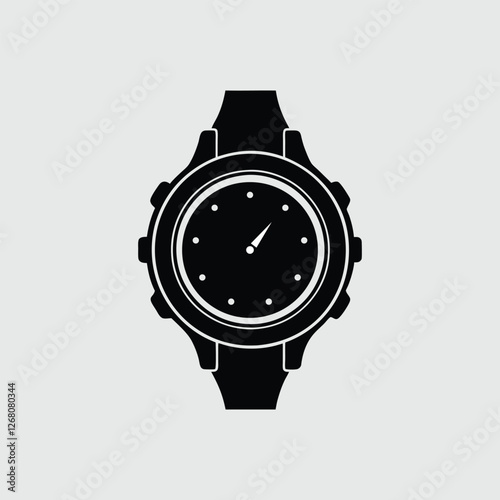 wrist watch silhouette vector illustration on white background