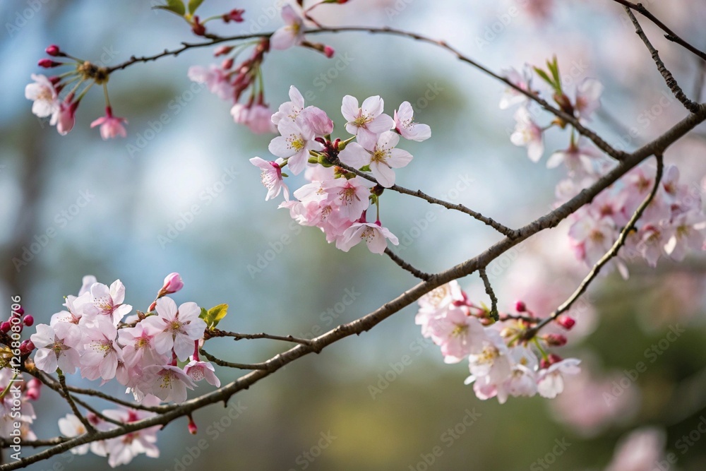 Blooming Cherry Blossoms with Soft Background Blooming Cherry Blossoms with Soft Background