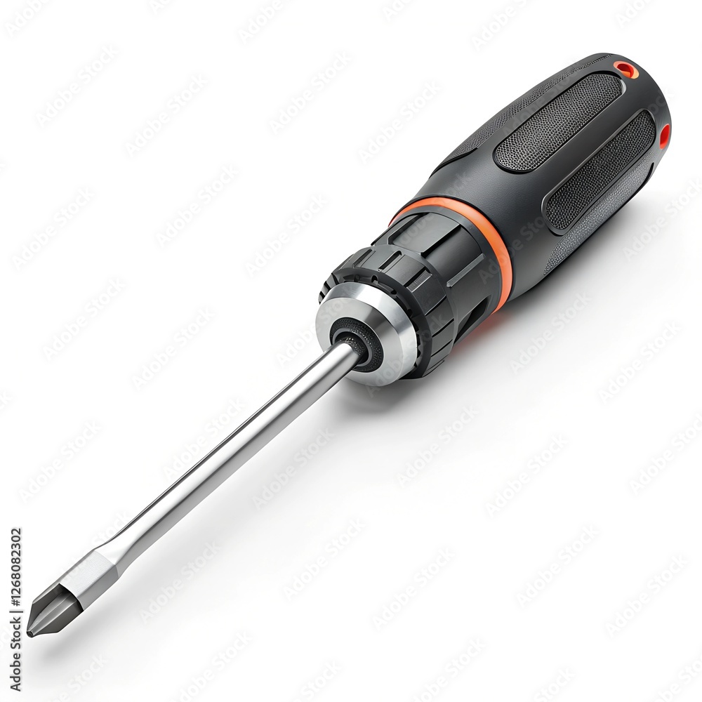Ultra-High Detail Studio Photo of a Screwdriver on Pure White Background – Ideal for Tool Catalogs and Advertising Ultra-High Detail Studio Photo of a Screwdriver on Pure White Background – Ideal for Tool Catalogs and Advertising