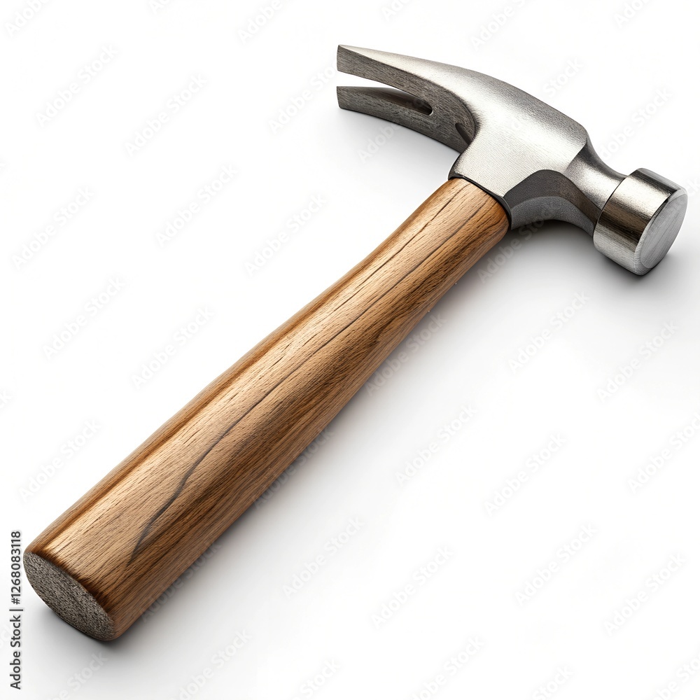 Ultra-Realistic Professional Photo of a Hammer on Pure White Background – Perfect for Tool Catalogs and Advertising Ultra-Realistic Professional Photo of a Hammer on Pure White Background – Perfect for Tool Catalogs and Advertising