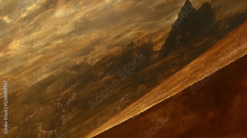 Golden Hour Desert Landscape with Mountain Range Background, usable for travel brochure