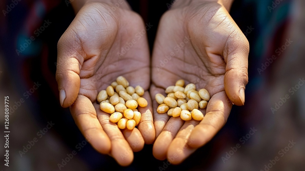 Hands holding various seeds symbolizing growth and potential in agricultural practices Hands holding various seeds symbolizing growth and potential in agricultural practices