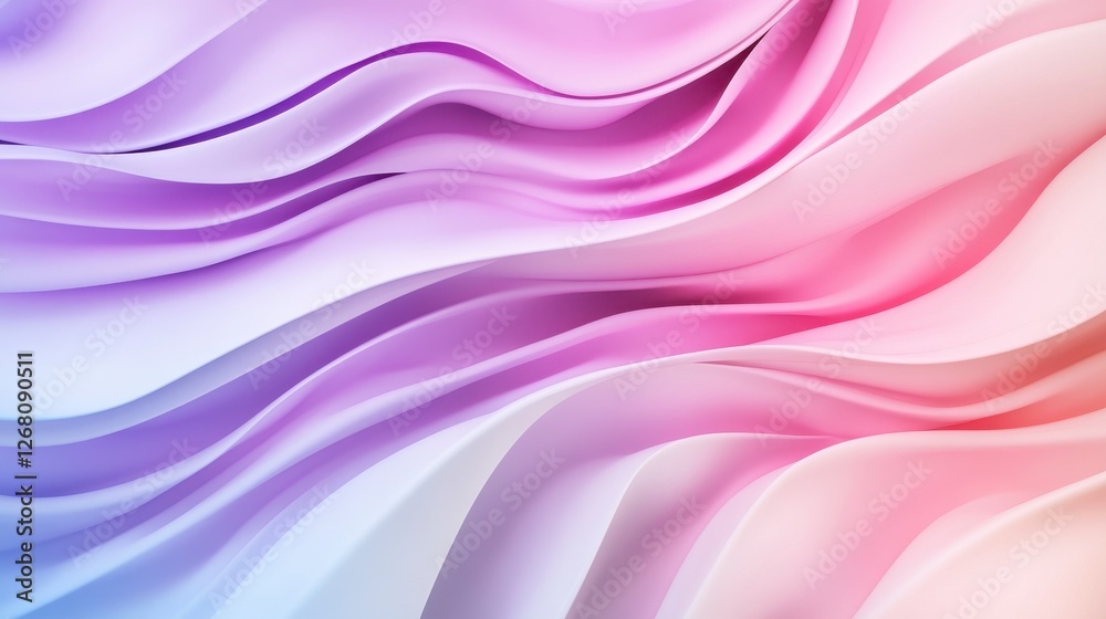 Obraz premium Gradient Wavy Texture in Pink and Purple Shades Calm Abstract Background Design