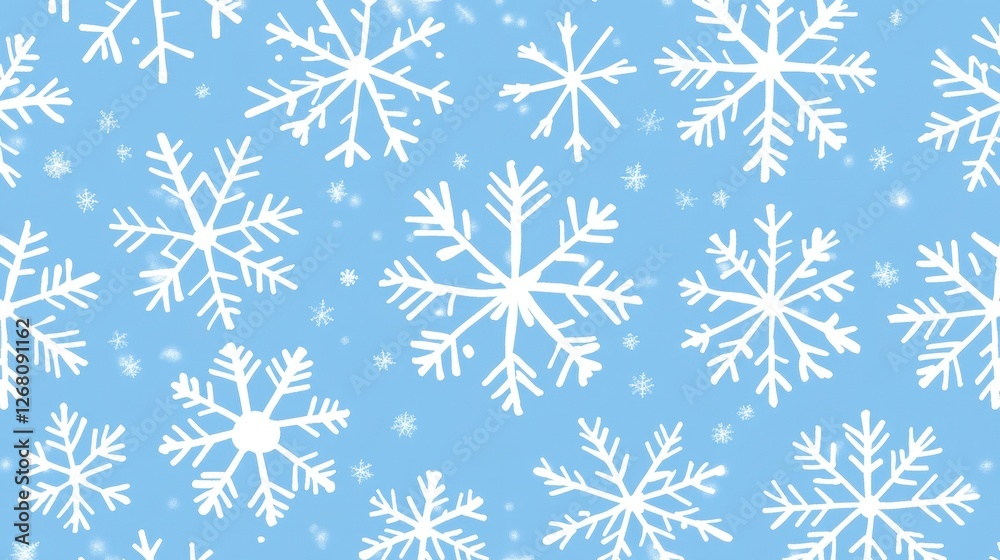 Light Blue Seamless Snowflake Background With Winter Pattern for Festive Celebration