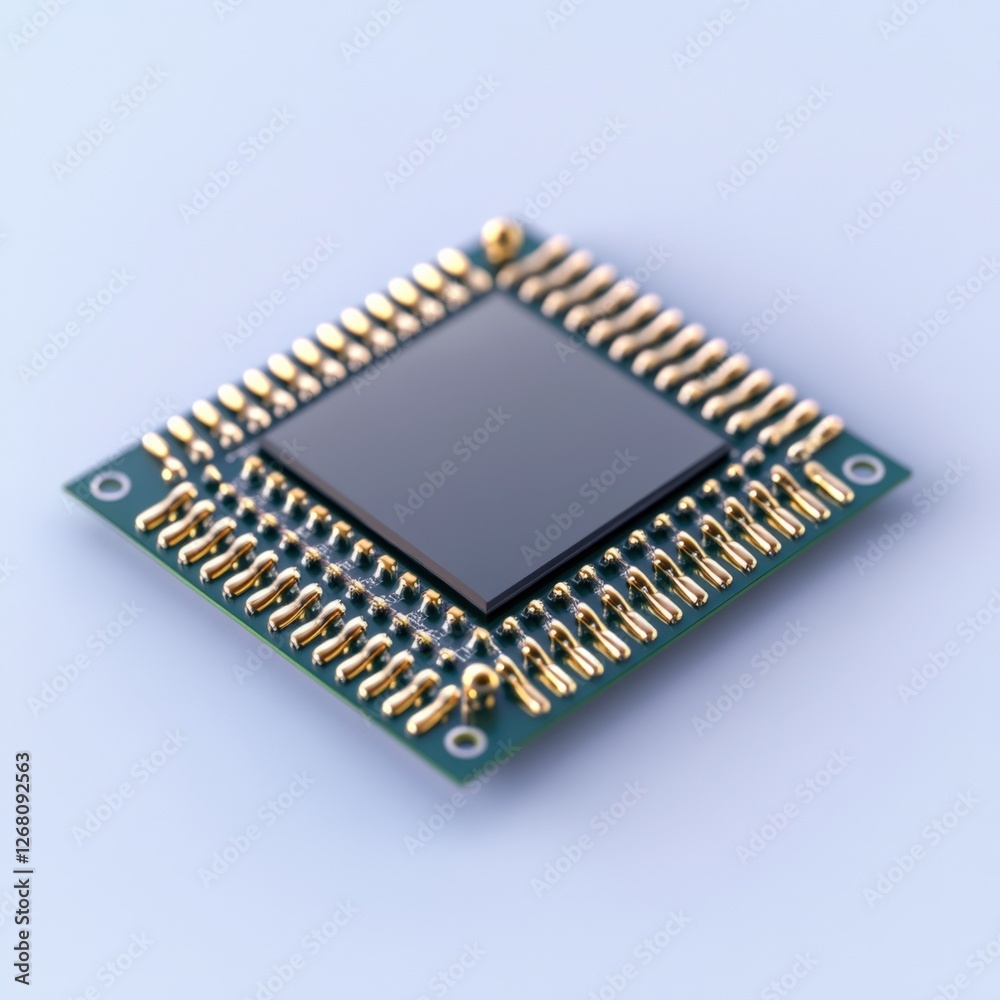 Close-up of microchip on circuit board Close-up of microchip on circuit board
