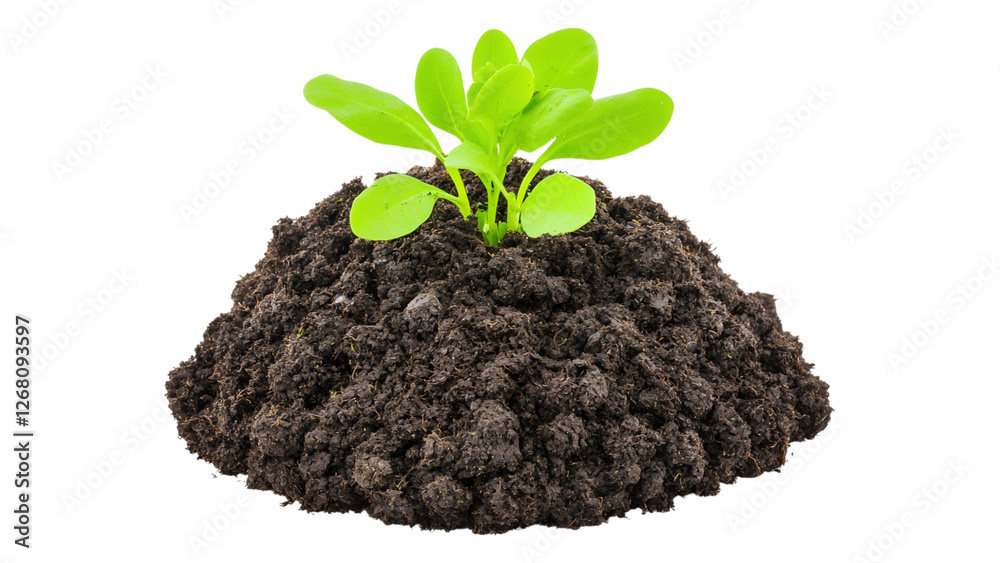 Naklejka premium Organic fertilizer bag with vibrant branding garden setting product photography close-up view, isolated on white or transparent background