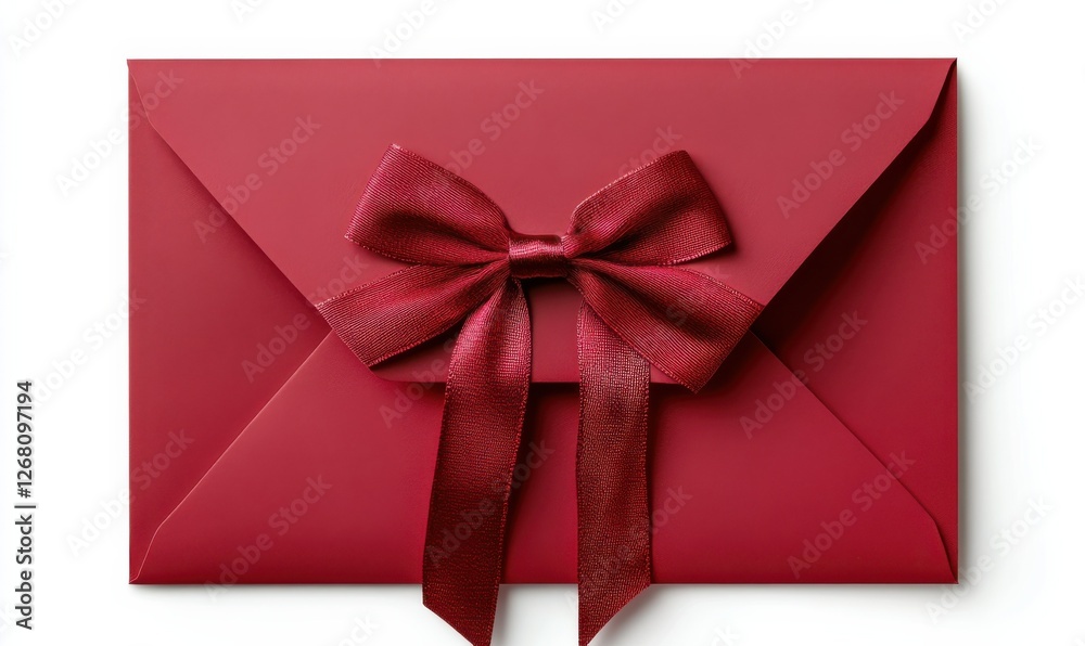 gift idea card adorned with a red bow and ribbon, enclosed in a red envelope, against a white background, fitting for anniversaries and celebrations gift idea card adorned with a red bow and ribbon, enclosed in a red envelope, against a white background, fitting for anniversaries and celebrations