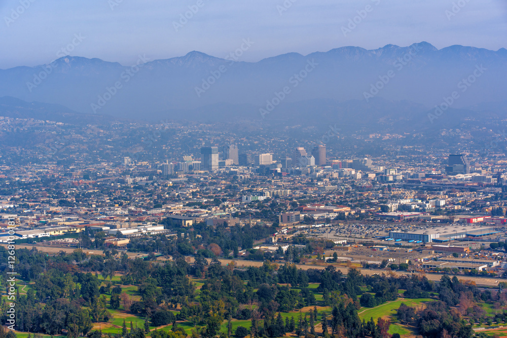 Obraz premium Panoramic View of Los Angeles from Griffith Park
