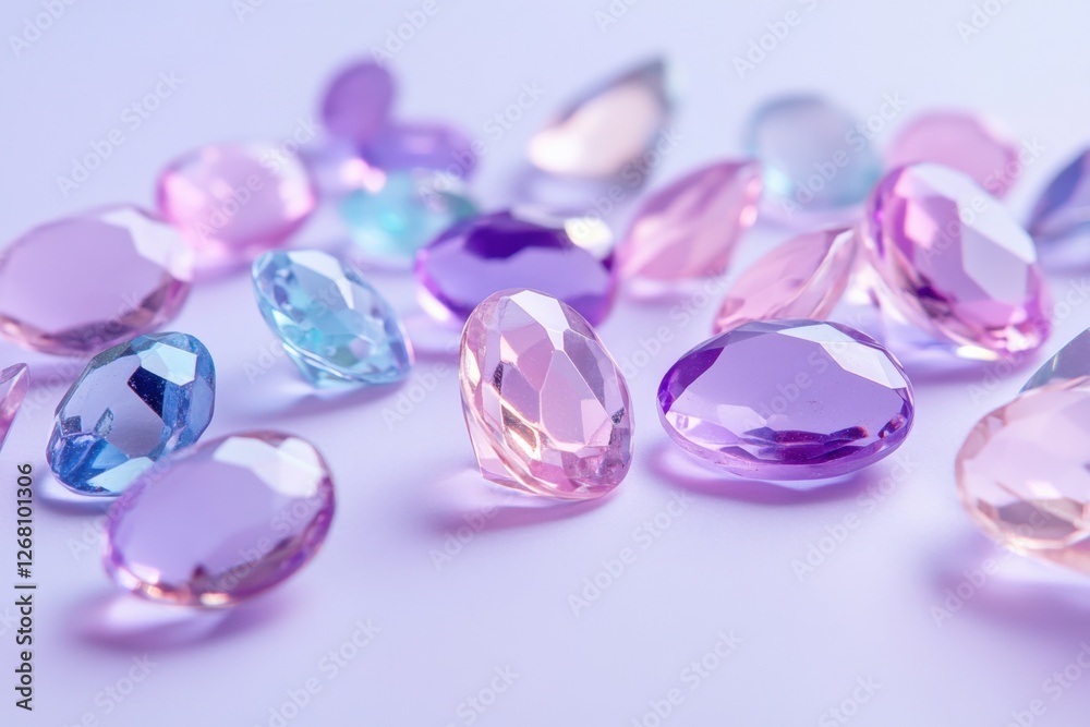 sparkling gems in pastel colors