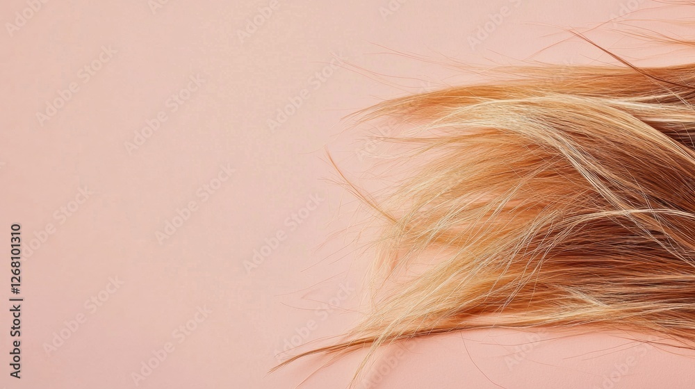 Naklejka premium Frayed hair tips with split ends on a soft pastel background ready for care and treatment. Generative AI