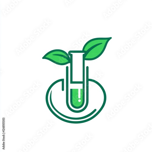 Wallpaper Mural Green leaf test tube eco science lab research Torontodigital.ca