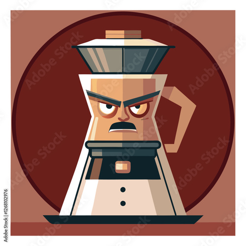 Coffee Maker Vector Illustration – Cartoon, Clipart & Line Art Design on White Background, Coffee maker vector clipart in cartoon, line art, and illustration style on a white background.