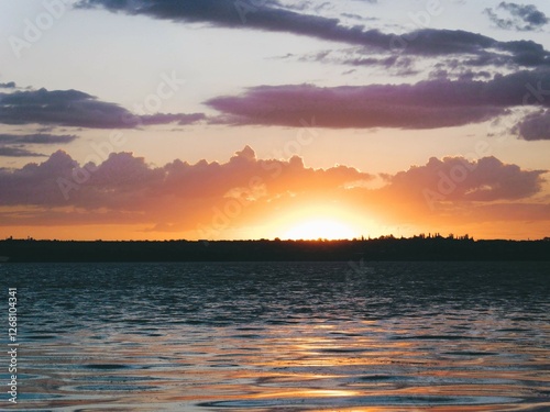 sunset over the river