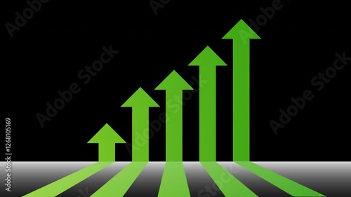 green arrows going up all over the screen, green arrows graphic increasing 4K animation