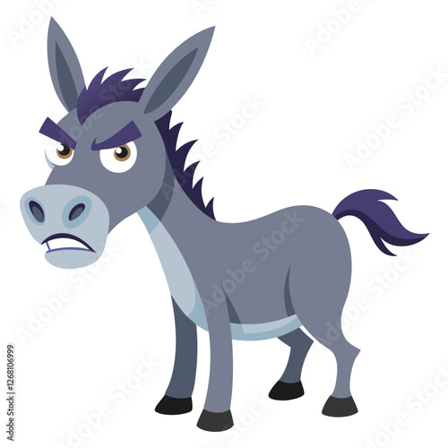  Donkey Animal Vector Illustration – Cartoon, Clipart & Line Art Design on White Background,  Donkey animal vector clipart in cartoon, line art, and illustration style on a white background.