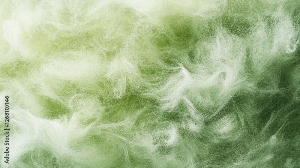 Fototapeta premium Green Watercolor Mohair Texture Background with Smooth and Fluffy Wool Fabric for Textiles and Design 