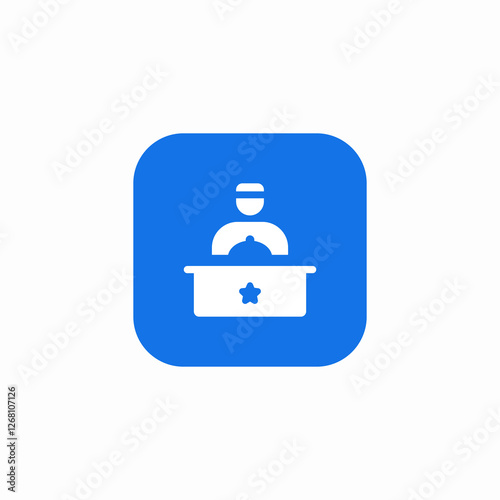 hotel reception welcome icon sign vector
