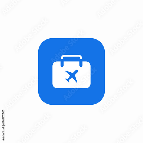luggage travel flight icon sign vector