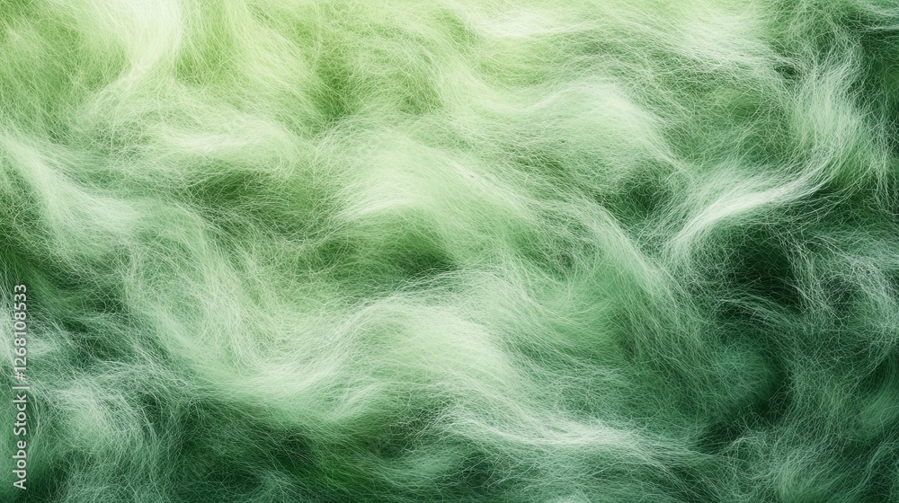 Fototapeta premium Green Watercolor Mohair Texture Background with Smooth and Fluffy Wool Fabric for Textiles and Design 