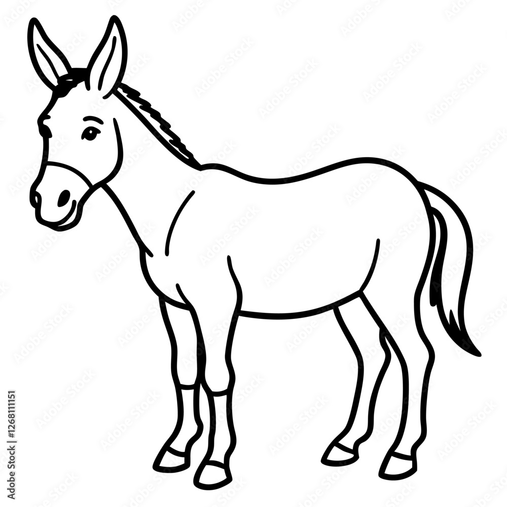 Mule Animal Vector Illustration – Cartoon, Clipart & Line Art Design on White Background, Mule animal vector clipart in cartoon, line art, and illustration style on a white background. Mule Animal Vector Illustration – Cartoon, Clipart & Line Art Design on White Background, Mule animal vector clipart in cartoon, line art, and illustration style on a white background.