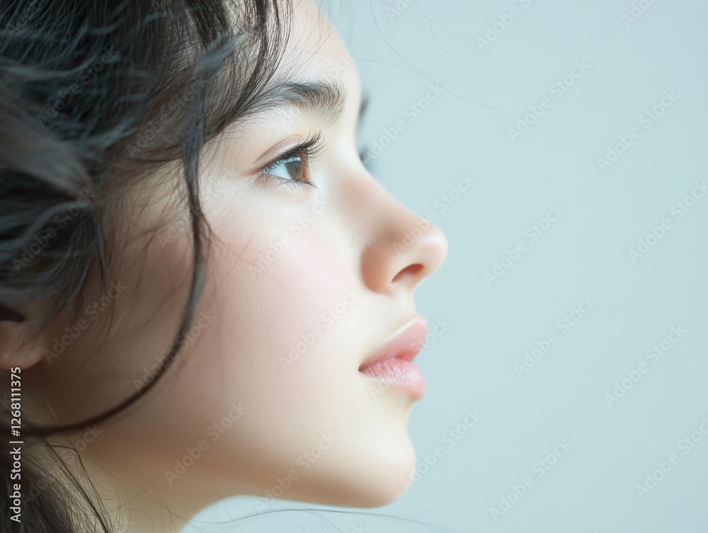 Portrait of a young woman in profile Portrait of a young woman in profile
