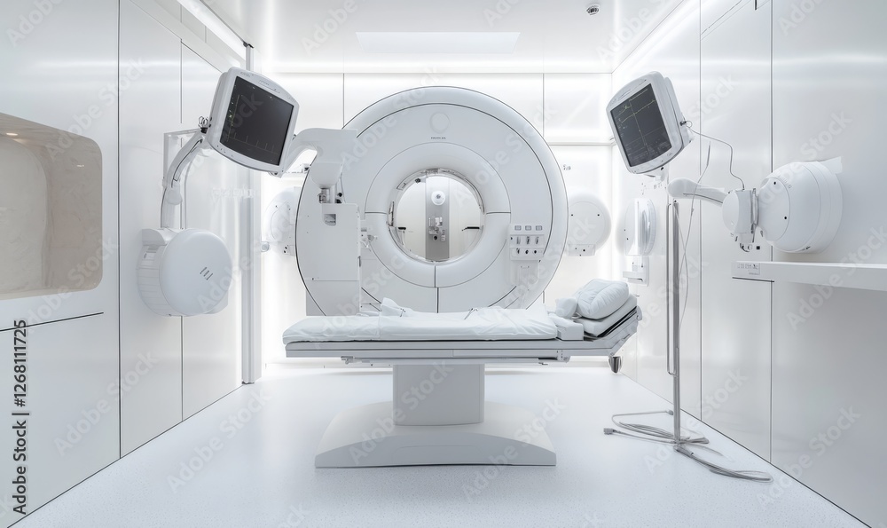 Neurosurgery operating room with sophisticated medical equipment on a white science lab backdrop, focusing on the precision and innovation of surgical tools and devices Neurosurgery operating room with sophisticated medical equipment on a white science lab backdrop, focusing on the precision and innovation of surgical tools and devices