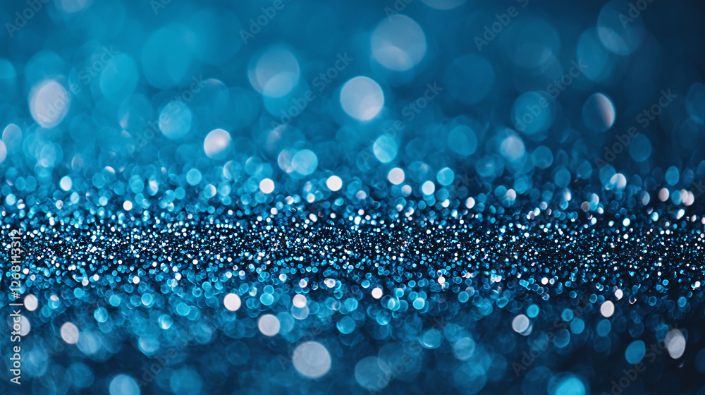Dazzling Display of Cyan Glittering Bokeh Spheres Creates an Enchanting Abstract Background Design