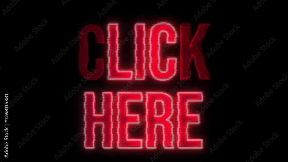 Neon Click here text flickering and glow animation Neon Click here text flickering and glow animation