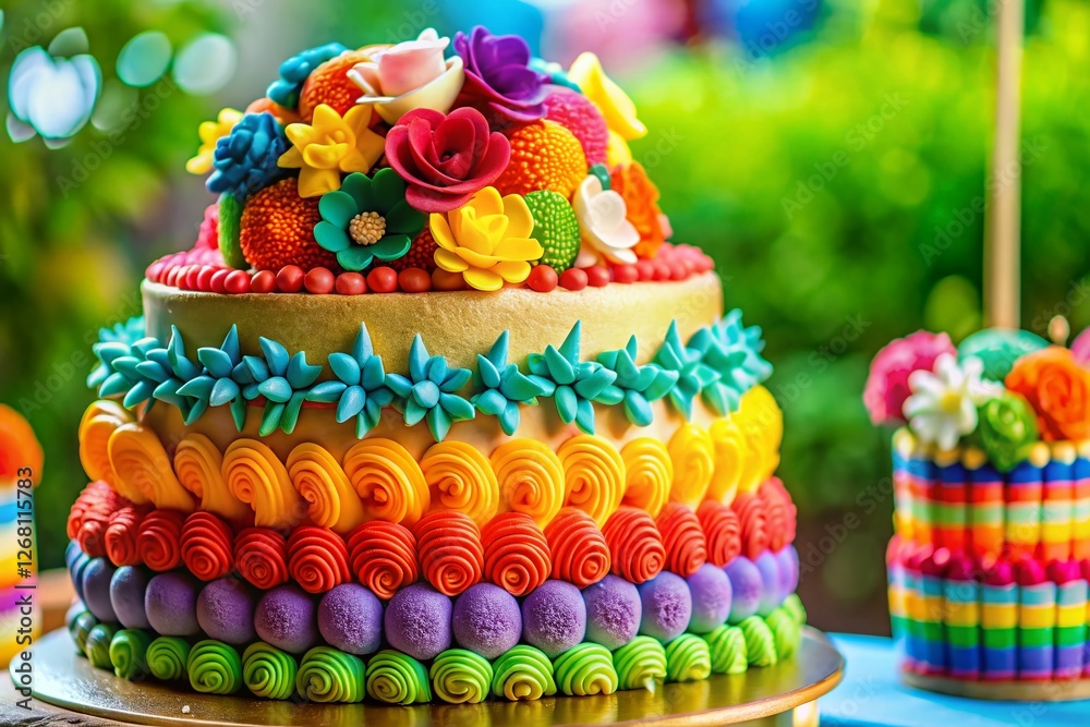 Fototapeta premium 75th Birthday Celebration: Delicious Cake Portrait