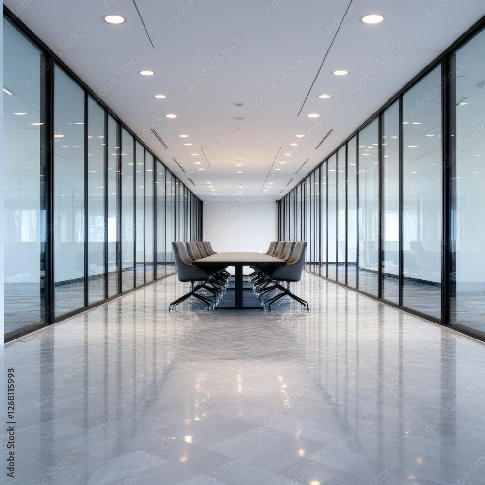Empty conference room with modern design.