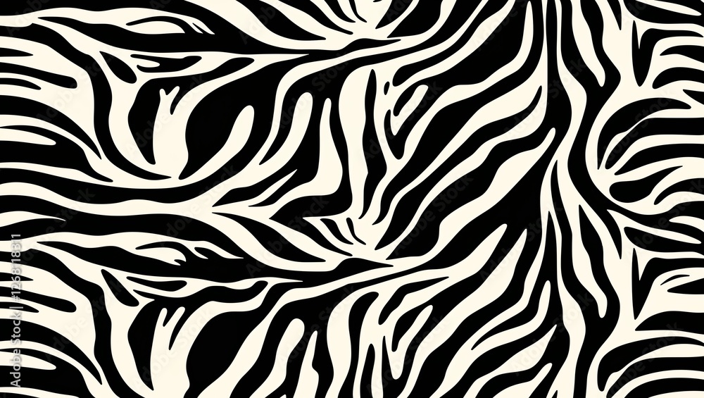 Trendy zebra skin pattern, animal fur, vector background, fabric design, wrapping paper, textile, wallpaper, bold stripes, monochrome, black and white, modern, graphic design, wild texture, stylish, c Trendy zebra skin pattern, animal fur, vector background, fabric design, wrapping paper, textile, wallpaper, bold stripes, monochrome, black and white, modern, graphic design, wild texture, stylish, c